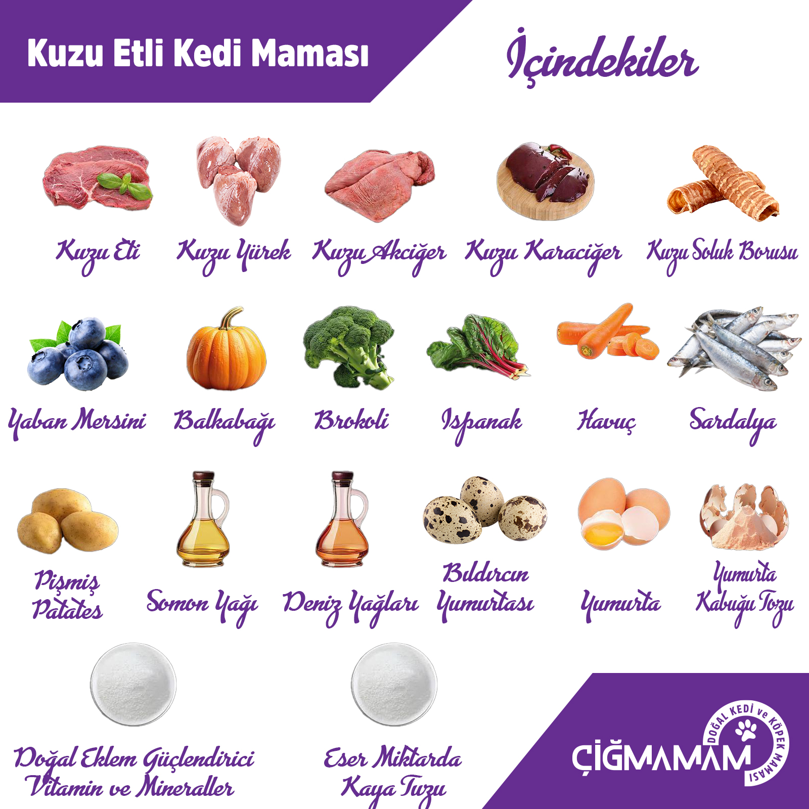 Kuzu Etli Kedi Köftesi BARF 2 Kg 1000 Gr'lık Pakette